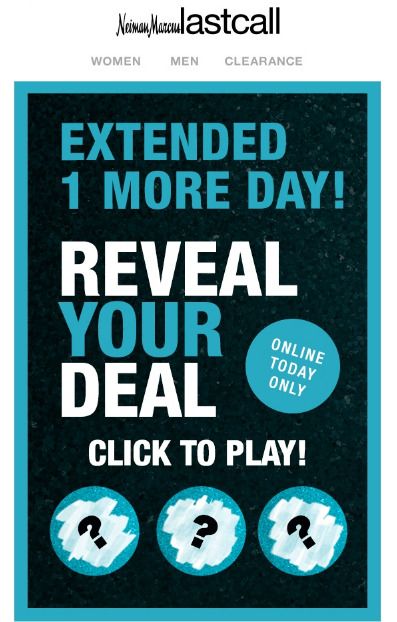 Gamification email for customer engagement.