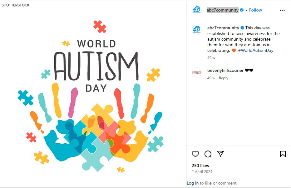 abc7community, World Autism Awareness Day email campaign.