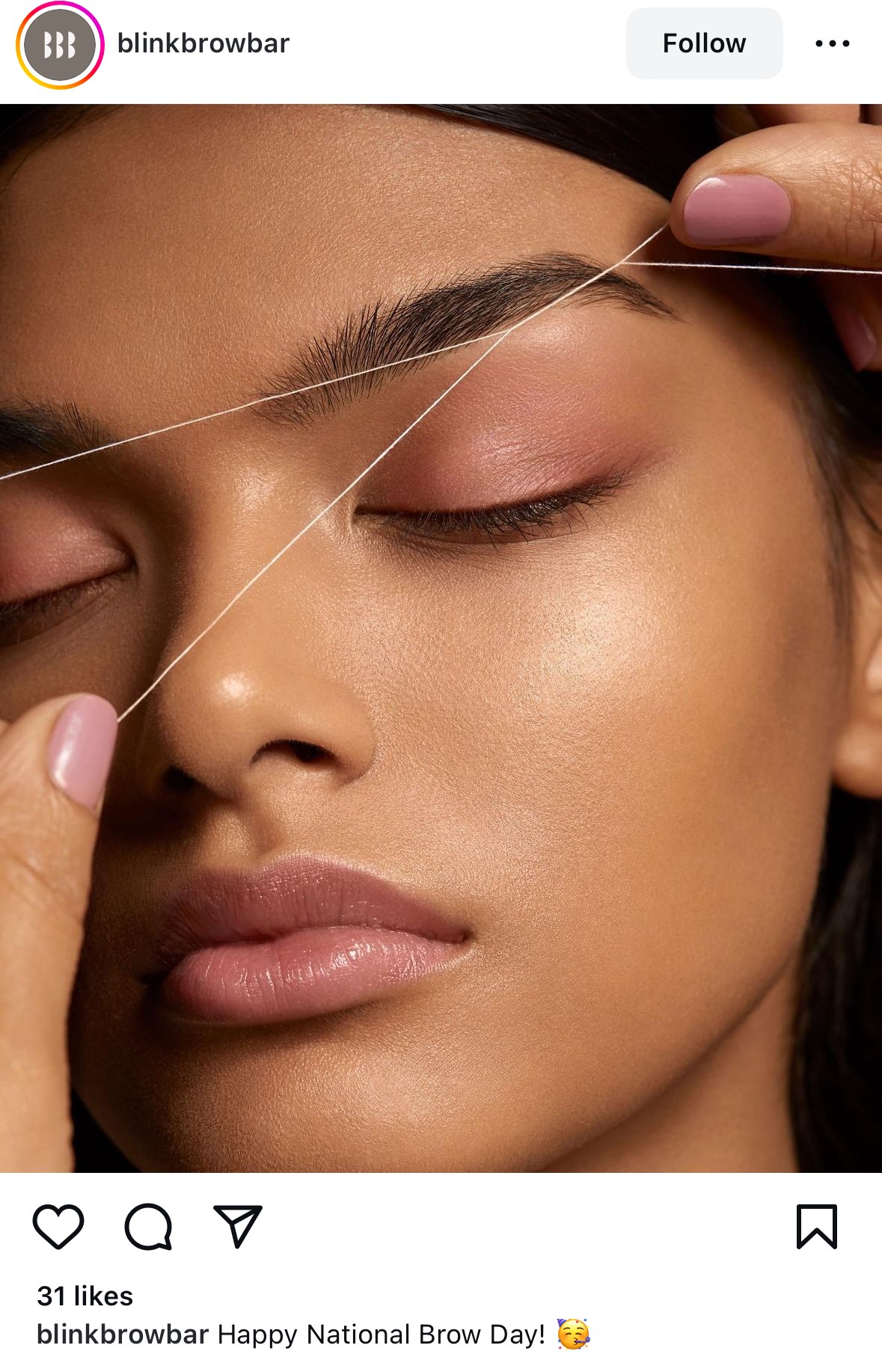 Blink Brow Bar National Brow Day social media campaign