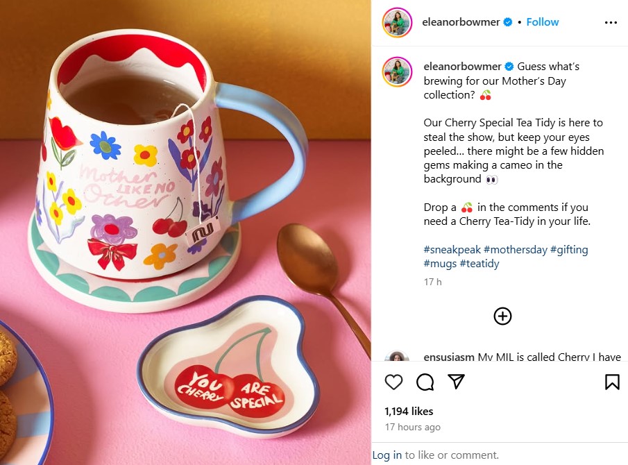 Eleanor Bowmer Mother's Day social media campaign