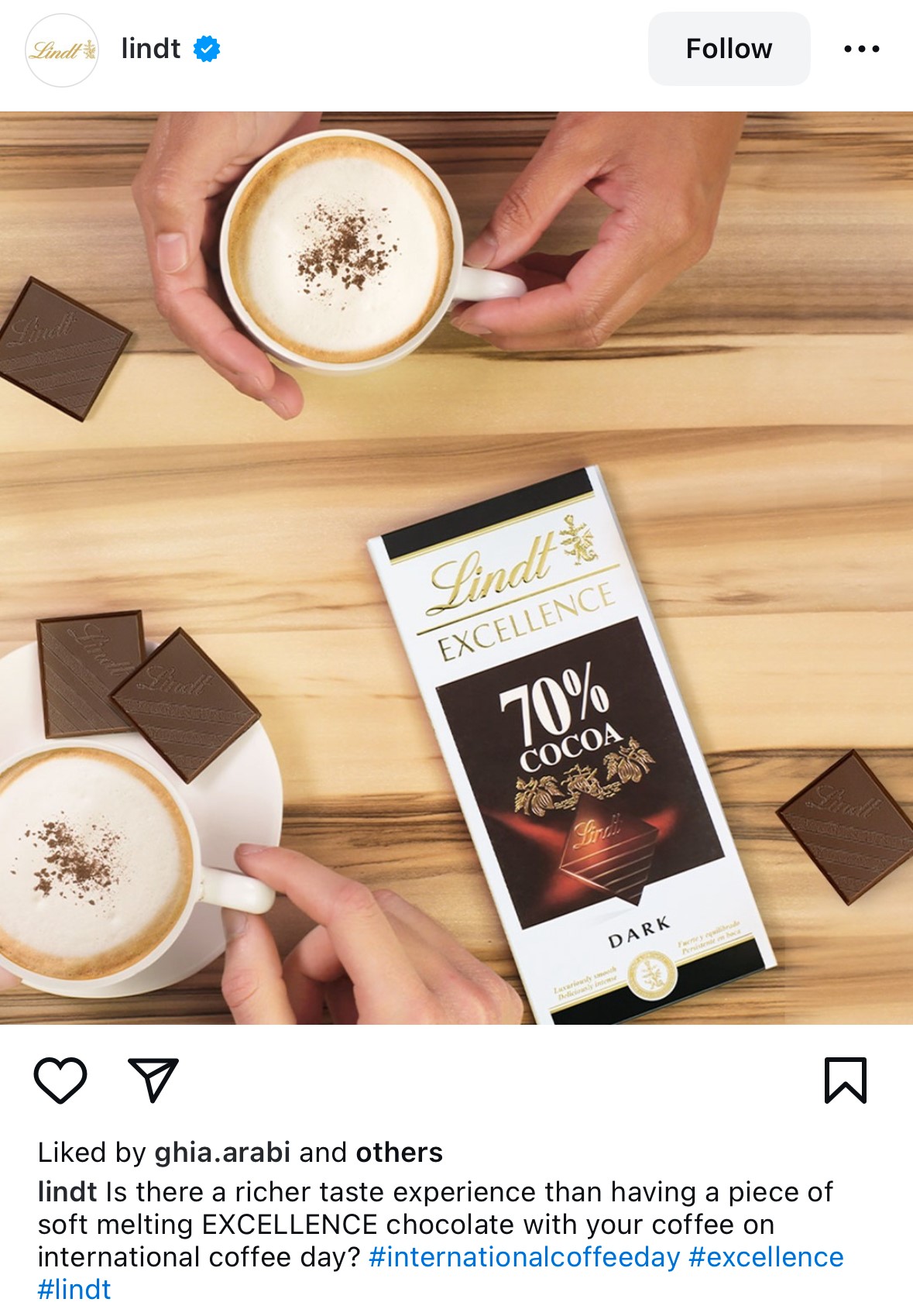Lindt World Coffee Day social media campaign