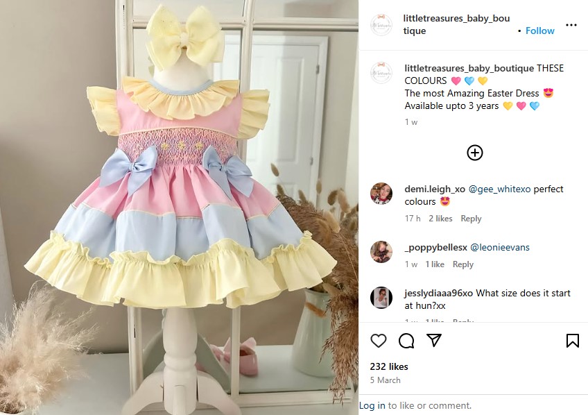 Little Treasures Baby Boutique, Easter social media campaign.