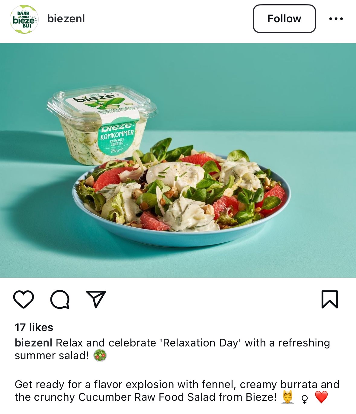 Biezenl, Relaxation Day social media campaign.