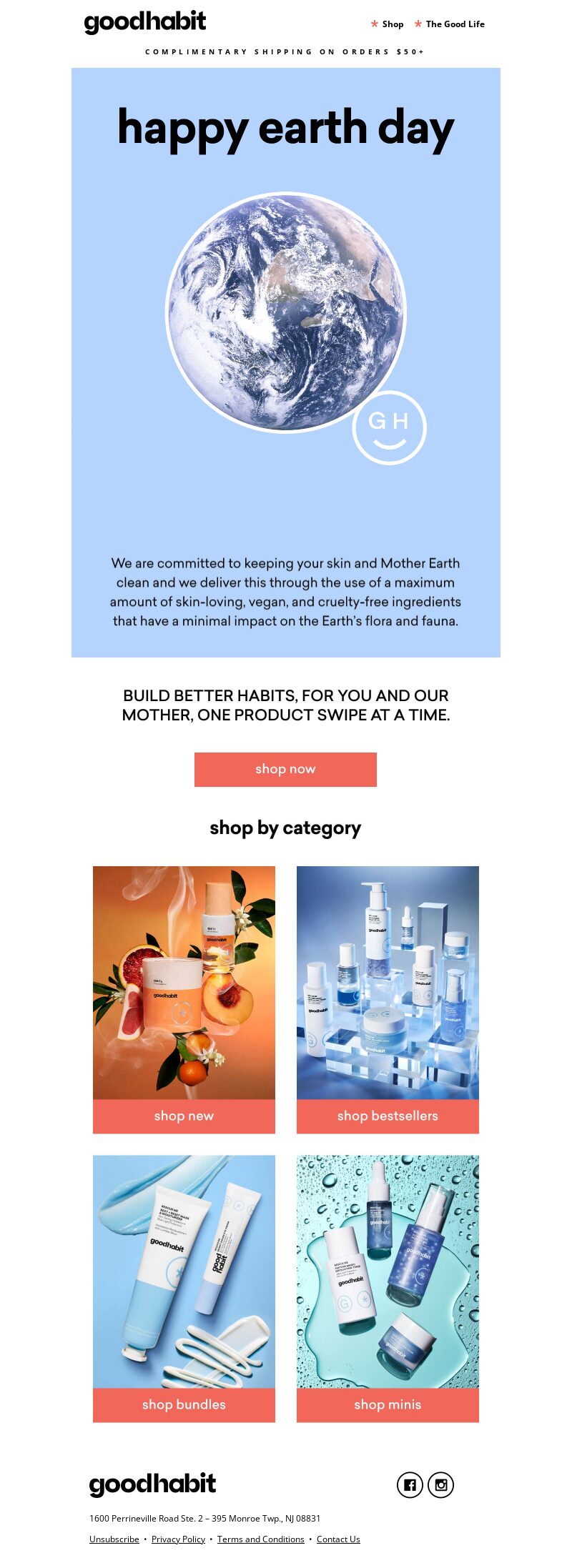 Good Habit, Earth Day email campaign.