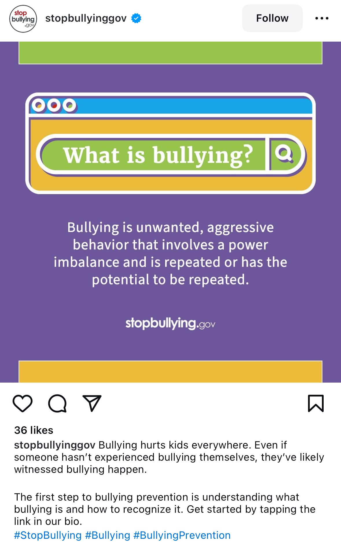 Stop bullying gov National Bullying Prevention Awareness social media campaign