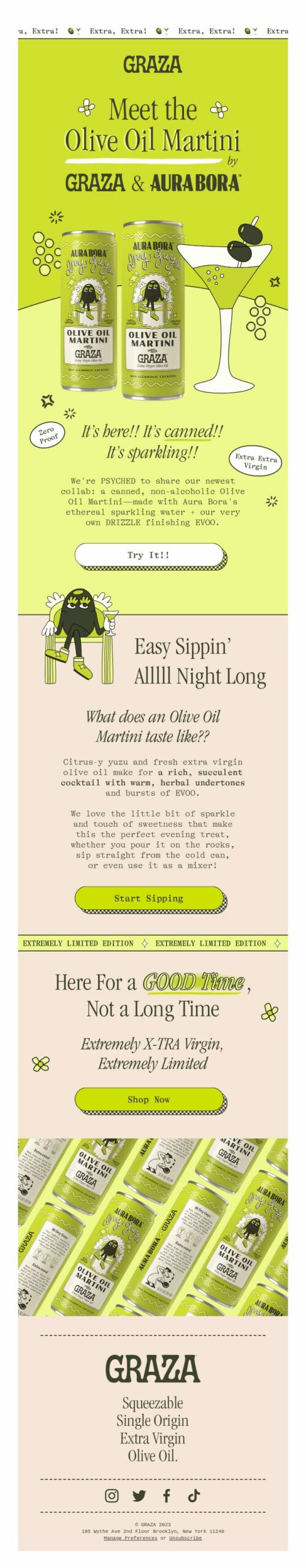 Graza, Martini Day email campaign.