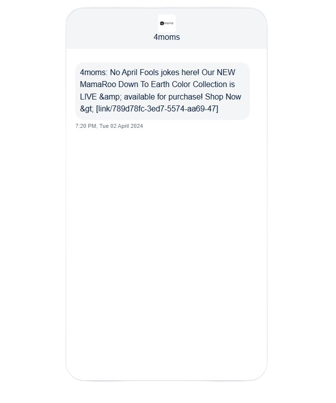 4moms, April Fools Day SMS campaign.