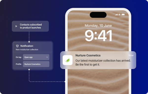 Mobile UI showing notification on lock screen